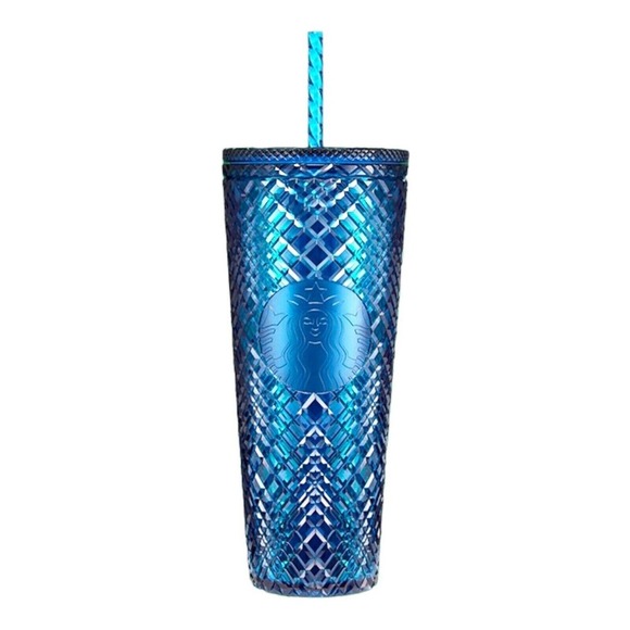 Starbucks 24oz Blue Jeweled Azure Venti 2022 Holiday Cup Tumbler